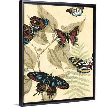 "Graphic Butterflies in Nature II" Floating Frame Canvas Art, 18"x22"x1.75"