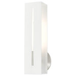 Livex Lighting - Livex Lighting 45953-13 Soma, 1 Light ADA Wall Sconce - Inspired by the modern skyscraper design, the archSoma 1 Light ADA Wal Textured White/BrushUL: Suitable for damp locations Energy Star Qualified: n/a ADA Certified: YES  *Number of Lights: 1-*Wattage:60w Medium Base bulb(s) *Bulb Included:No *Bulb Type:Medium Base *Finish Type:Textured White/Brushed Nickel