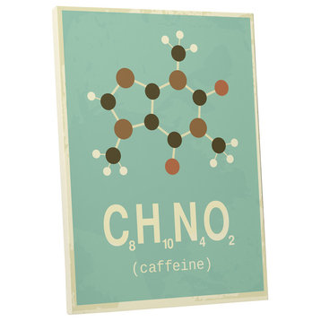 Vintage Sign "Chemical Formula for Caffeine" Gallery Wrapped Canvas Art, 20"x16"