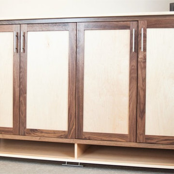 TV Lift Cabinet in solid Maple Infused with Solid Walnut (The Naramada)