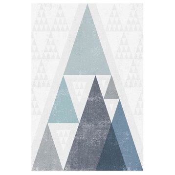 "Mod Triangles III Blue" Digital Paper Print by Michael Mullan, 18"x26"