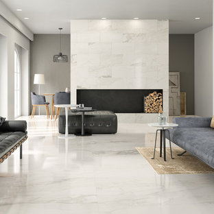 Esempio di un grande soggiorno minimalista stile loft