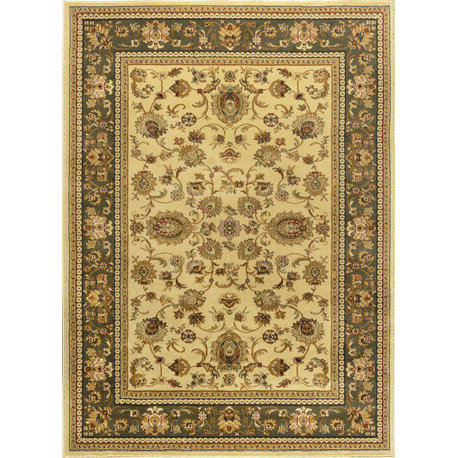 Gabrielle Transitional Border Ivory Rectangle Area Rug, 10.6'x14.6'