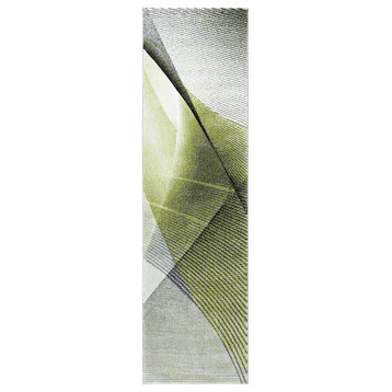 Safavieh Hollywood Hlw715Y Geometric Rug, Gray and Green, 2'3"x4'0" Runner