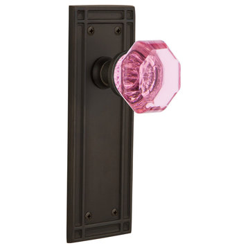 Mission Plate Single Dummy Waldorf Pink Knob, Oil-Rubbed Bronze
