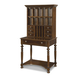 Sonoma Vintage Brown Hotel Desk with Hutch - Desks And Hutches