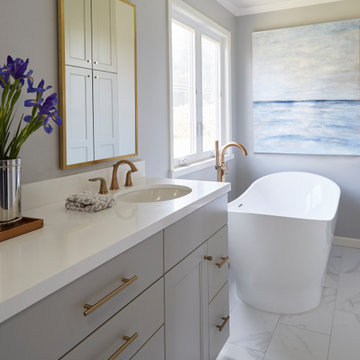 Soothing Transitional Bathroom Remodel