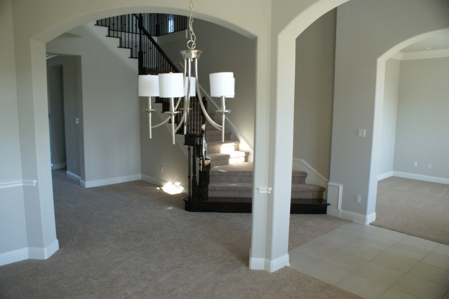 Glass tile, Engineered wood and stacked stone