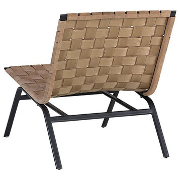 Omari Lounge Chair, Black/Light Tan Leather
