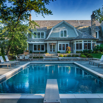 Glen Ellyn Swimming Pool, Spa Inside Pool, Pergola