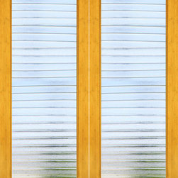 BM-34 Interior Bamboo Contemporary Deco Bars Glass Double Door - Interior Doors