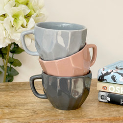 Ceramic Block Mugs - Tea Cups