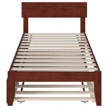 Boston Twin Bed With Twin Trundle, Walnut