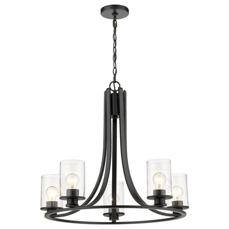 Beckett Five Light Chandelier, Matte Black