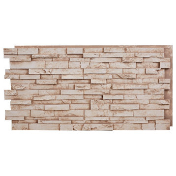 Everest Faux Stone Wall Panel, Almond, 24"x48" Wall Panel