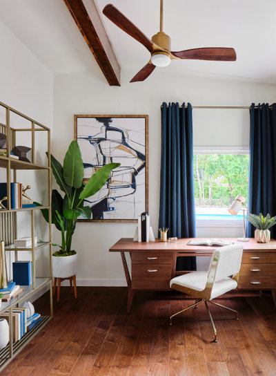 Midcentury Home Office by Haven Design and Construction
