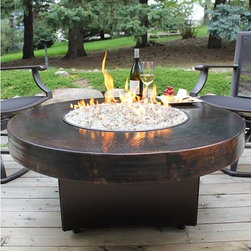 Oriflamme - 42" Round Oriflamme Hammered Copper Fire Table - Fire Pits