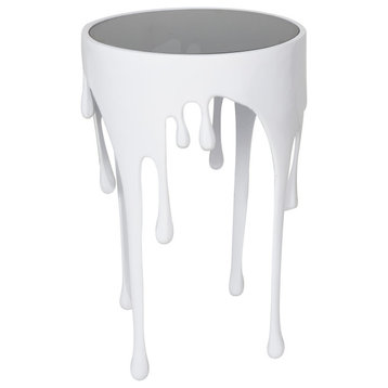 Contemporary White Aluminum Metal Accent Table 564073