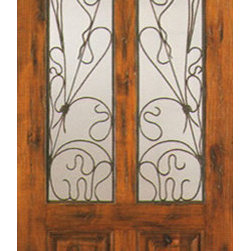 Single Door, Exterior, Knotty Alder Twin Lite 2 Panel - Front Doors