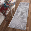 Well Woven Feather Liza Modern Solid Soft Plush Silver Runner Rug 2'7"x7'3"