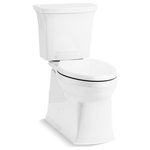 Kohler - Kohler CorbelleComfort Height2-Piece 1.28Gpf Toilet With Right Lever, White - The Corbelle two-piece toilet delivers powerful, clean swirl-style flushing in a sleek skirted design. Kohler's most complete flush ever, Revolution 360 swirl flushing technology keeps your bowl cleaner longer than a conventional flush. Installation is easy with the ReadyLock(TM) system: the skirted trapway installs to the floor flange and attaches to the toilet, eliminating the need to drill holes while offering the same secure installation as non-skirted toilets. This WaterSense(R)-labeled high-efficiency toilet brings you annual water savings.