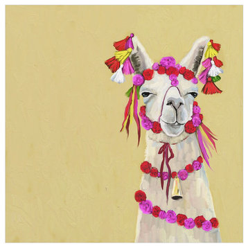"Llama With Poms" Canvas Wall Art by Cathy Walters