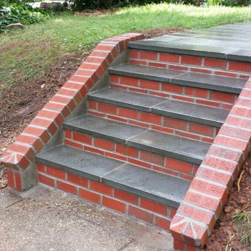 Flagstone Walkway in Walkway in Washington DC with Brick Riser, Georgetown NW