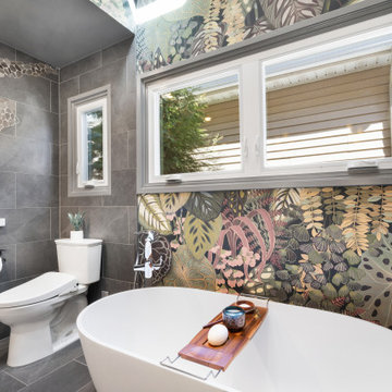Nature-Inspired Eclectic Bathroom in West Orange, NJ.