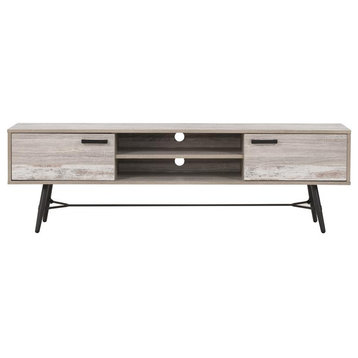 Atlin Designs Modern Engineered Wood TV Stand for TVs up to 85" in Light Gray