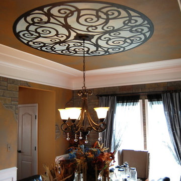 Tuscan Dining Room Murals by Tom Taylor of Wow Effects in a Virginia Home