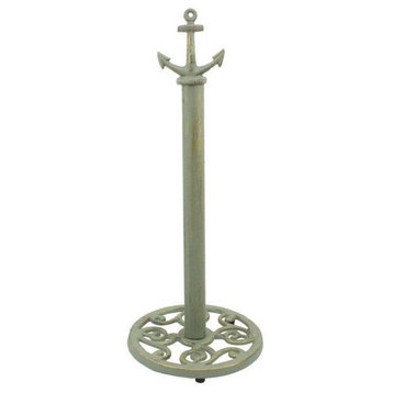 Rustic Seaworn Bronze Cast Iron Anchor Extra Toilet Paper Stand 16"