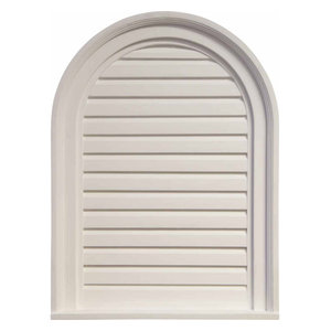 Decorative Ekena Millwork GVCA12X24D 12-Inch W x 24-Inch H x 1 7//8-Inch P Cathedral Gable Vent Louver