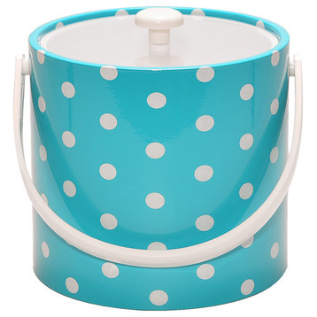 Polka Dot 3-Quart Ice Bucket, Turquoise