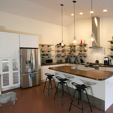 Open Concept Kitchen with Natural Elements and Industrial Touches