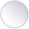 Elegant Decor Eternity 28" Round Mid Century Metal Frame Mirror in White