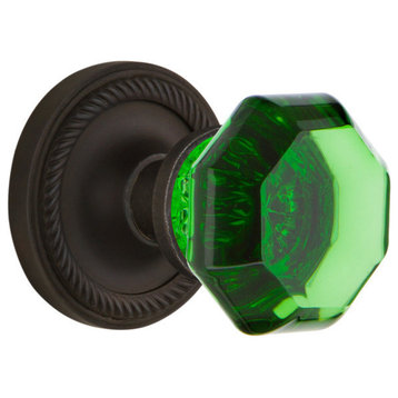 Rope Rosette Double Dummy Waldorf Emerald Knob, Oil-Rubbed Bronze