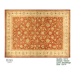 H.A.G. Hand Knotted Carpet 12/12 Quality Red/Beige - Floor Rugs