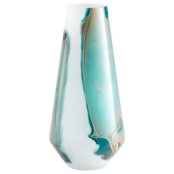 Cyan Large Ferdinand Vase 10325, Green and White