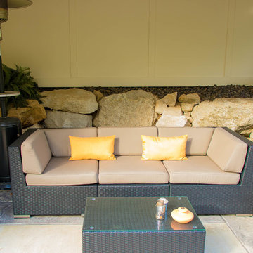 Contemporary Outdoor Room and Fire Pit Area