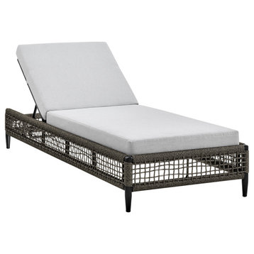 Felicia Patio Adjustable Chaise Lounge Chair, Aluminum With Gray and Cushions