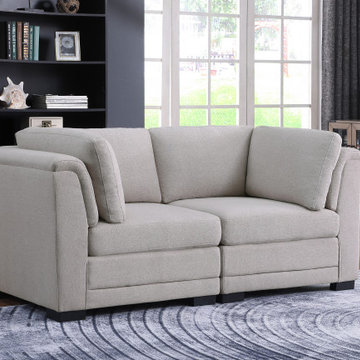 Kristin 70.5" Light Gray Linen Loveseat