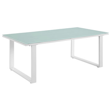 Fortuna Outdoor Aluminum Coffee Table, White
