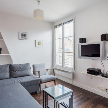 Glimpse into a Parisian apartment living room