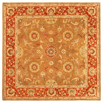 Safavieh Heritage Collection HG963 Rug, Beige/Rust, 6' Square