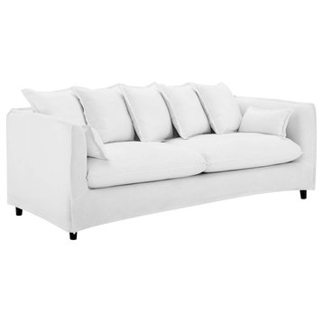 Avalon Slipcover Fabric Sofa, White