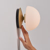 Pensee LED Wall Lamp, Matt Opal Glass/ Champagne Gold