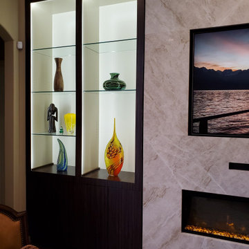 Custom Media and Fireplace Wall Display Cabinets