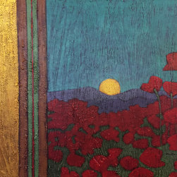 Plentiful Vista with Poppies - Paintings