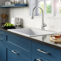 Karran 33" Top Mount Double Equal Bowl Quartz Kitchen Sink, White