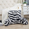 Animal Pattern Faux Fur Bedrest, NEED ASSEMBLY, Zebra, 20"x18"x17"